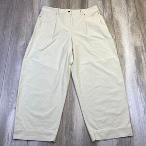Lululemon City Sleek Pants Womens 33 White Mid Rise Barrel Leg Pant Utilitech *